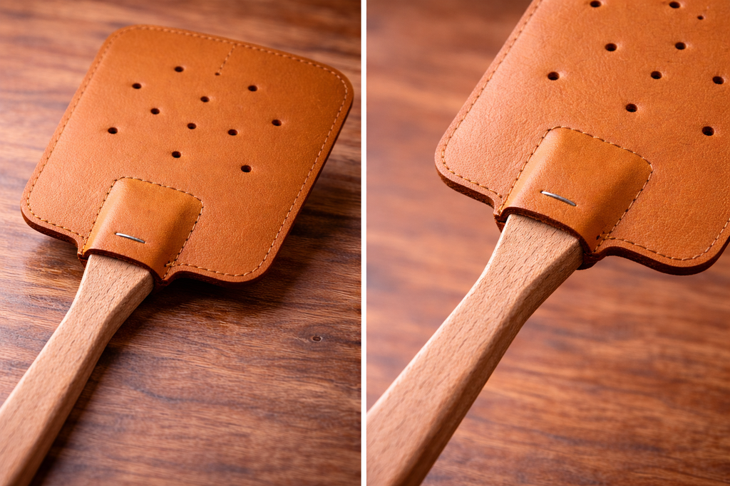 Fliegenklatsche Buchenholz & Leder