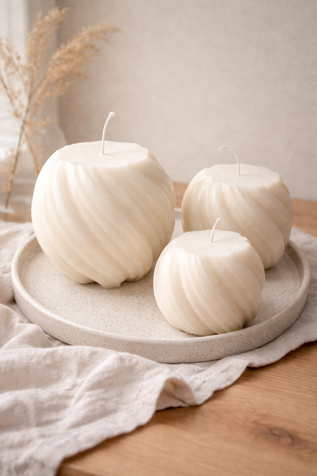 Kerze "Swirl" klein aus Bio-Sojawachs