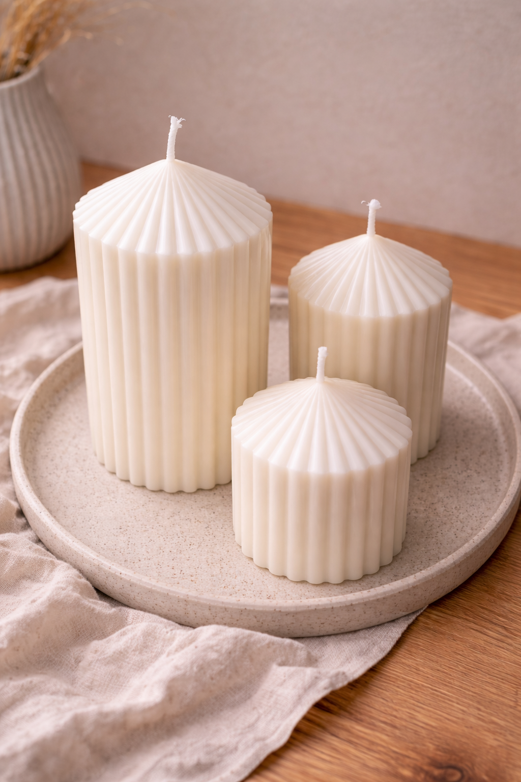 Kerze "Stripe" mittel aus Bio-Sojawachs