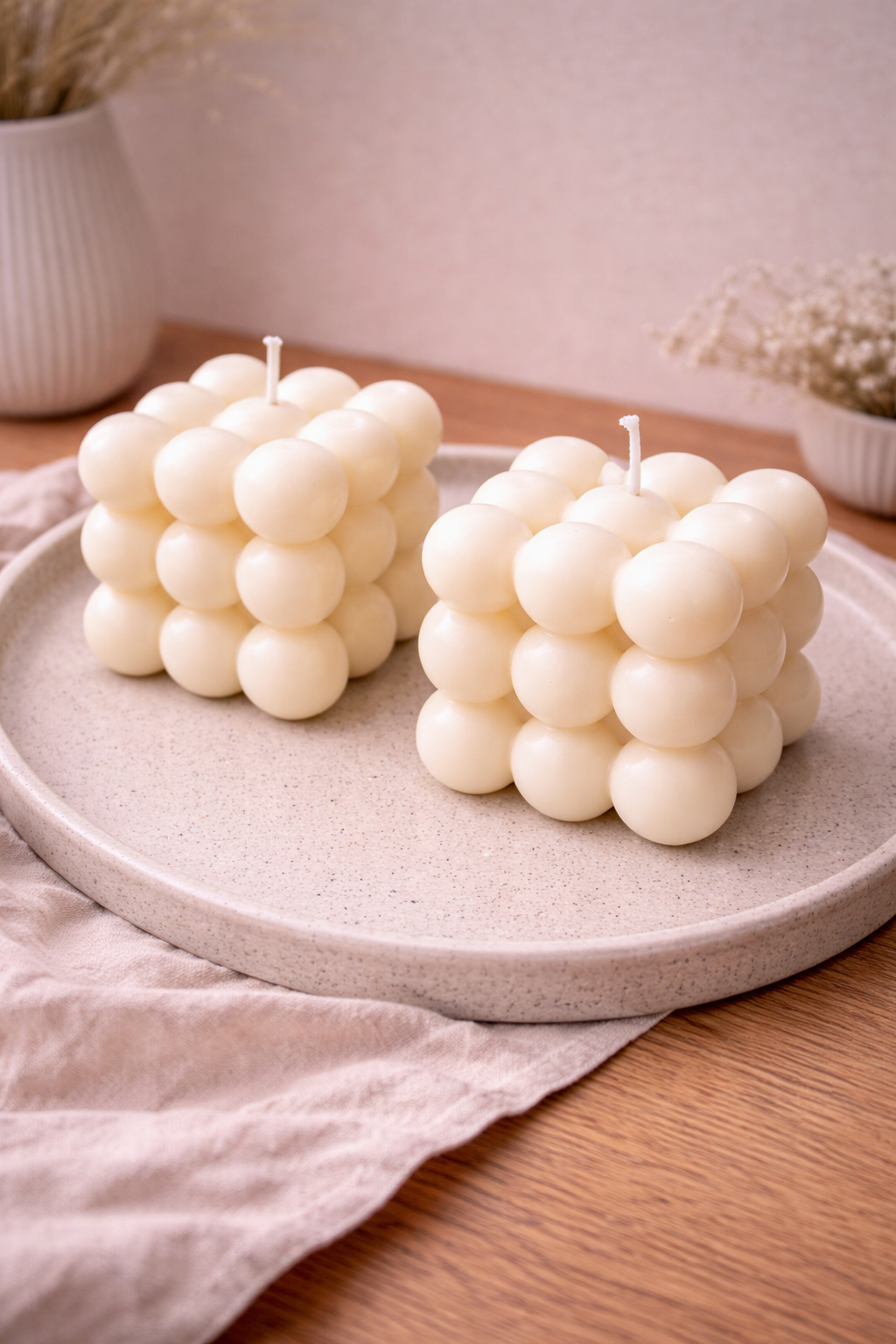 Kerze "Bubbles" aus Bio-Sojawachs