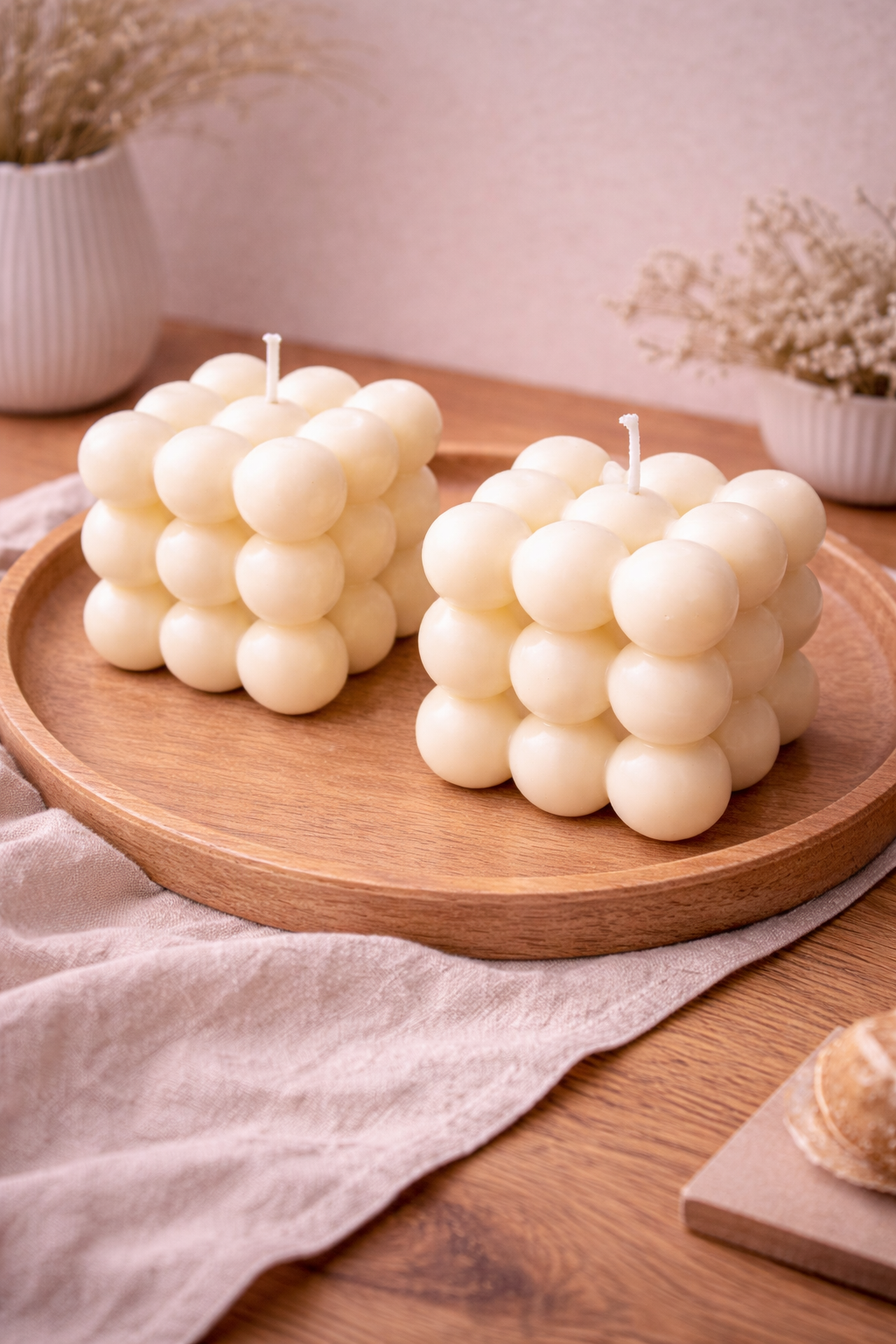 Kerze "Bubbles" aus Bio-Sojawachs