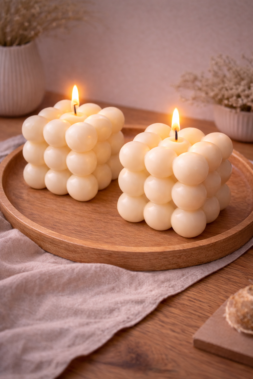 Kerze "Bubbles" aus Bio-Sojawachs
