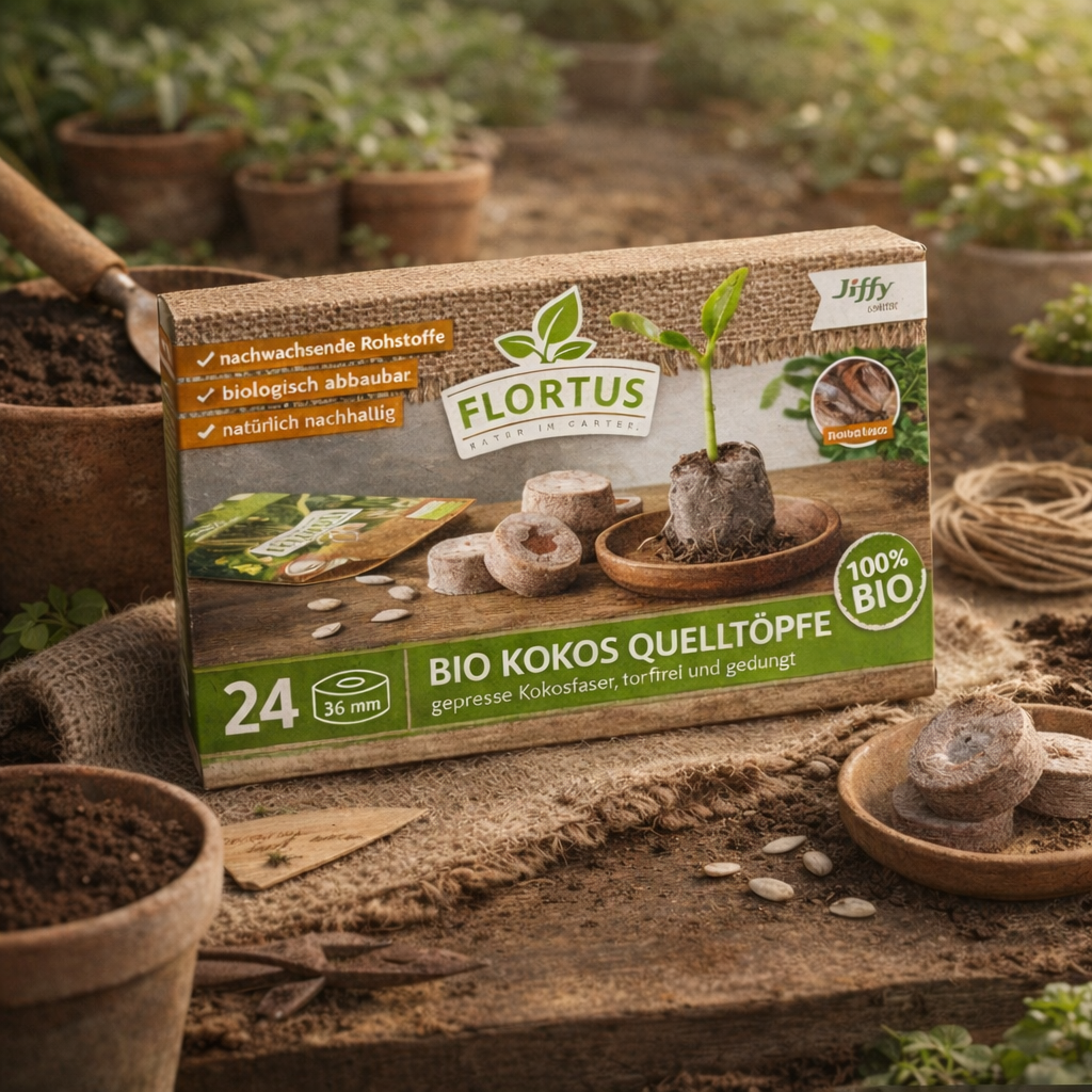 BIO Kokos Quelltöpfe 36mm 24Stück