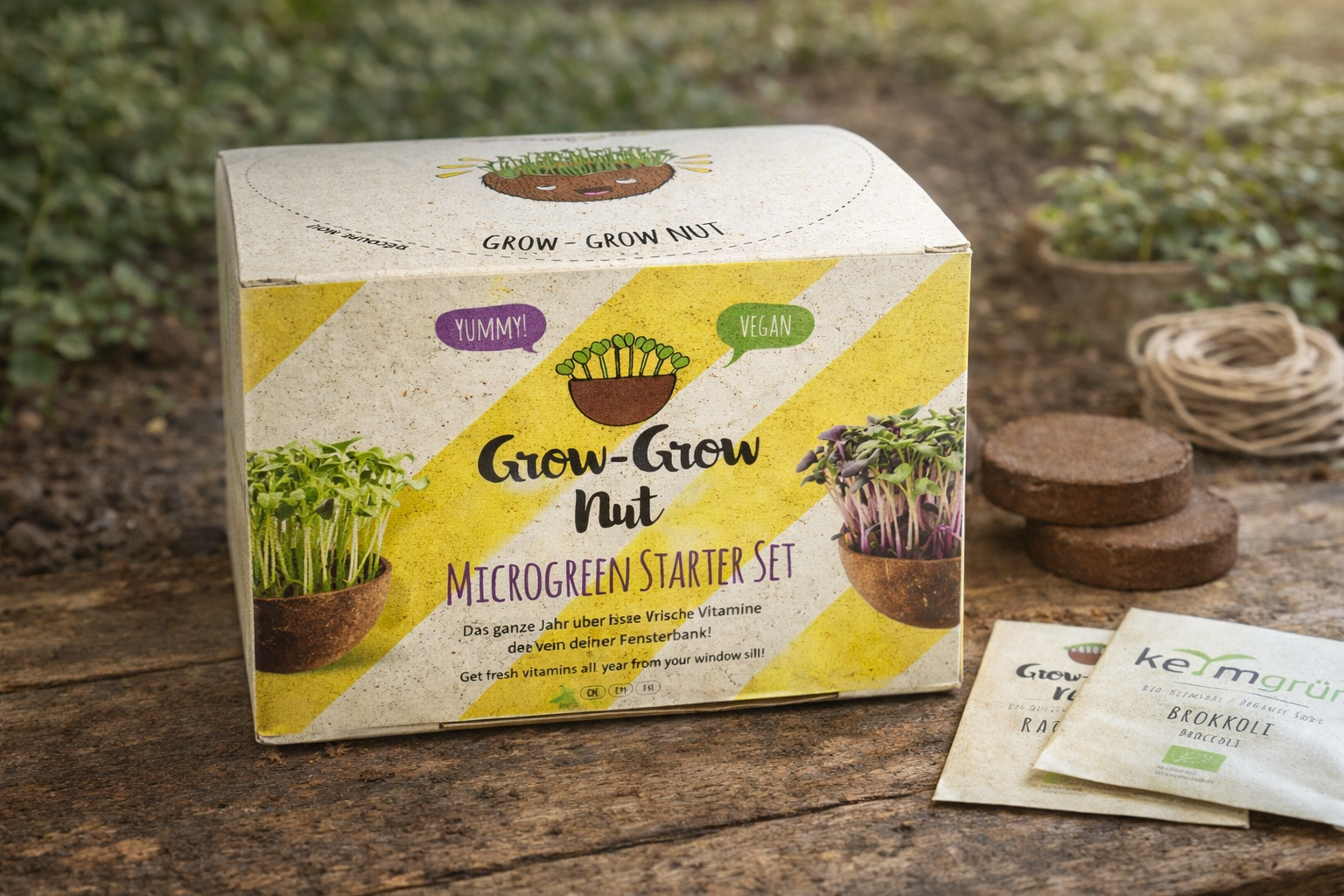 Microgreen Sprossen Starter-Set "Grow-Grow Nut"