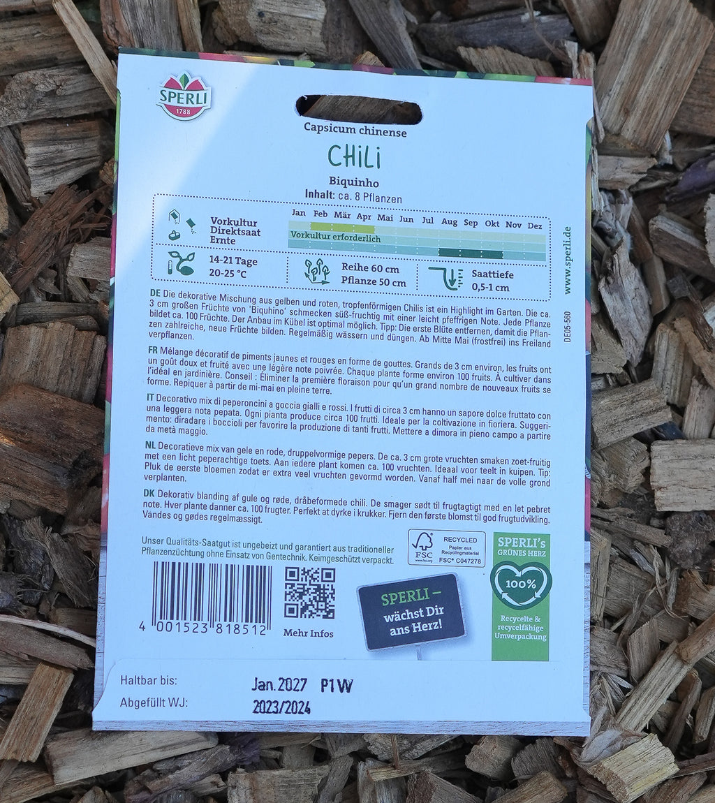 Chili "Biquinho" Saatgut