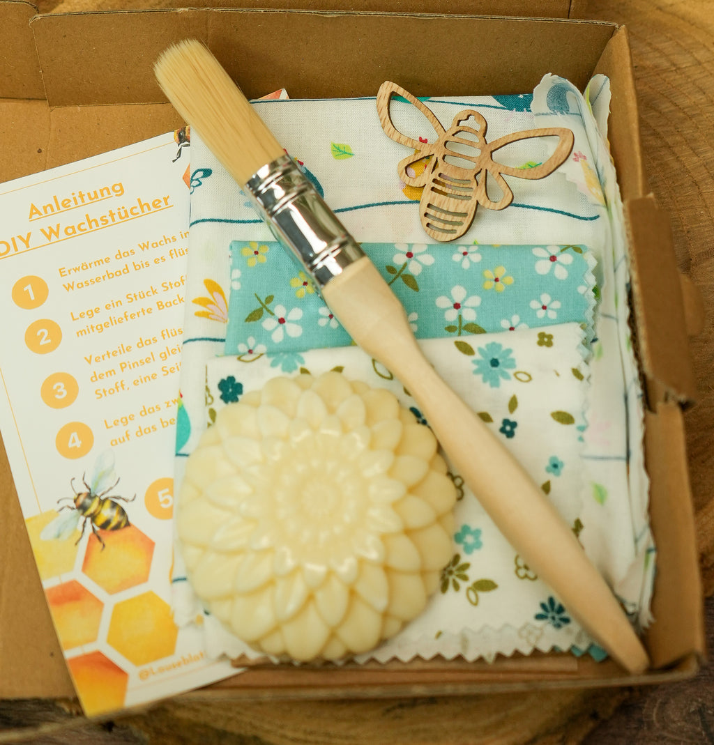 DIY Bienenwachstuch-Set "Happy Bunny" 3er Set zum Selbermachen * vegane Variante mit Sojawachs*