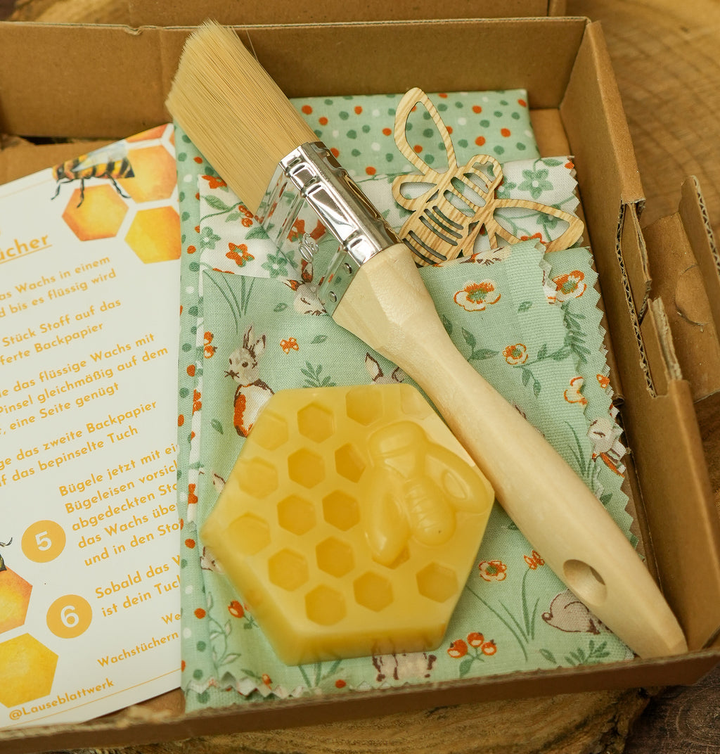 DIY Bienenwachstuch-Set "Happy Bunny" 3er Set zum Selbermachen