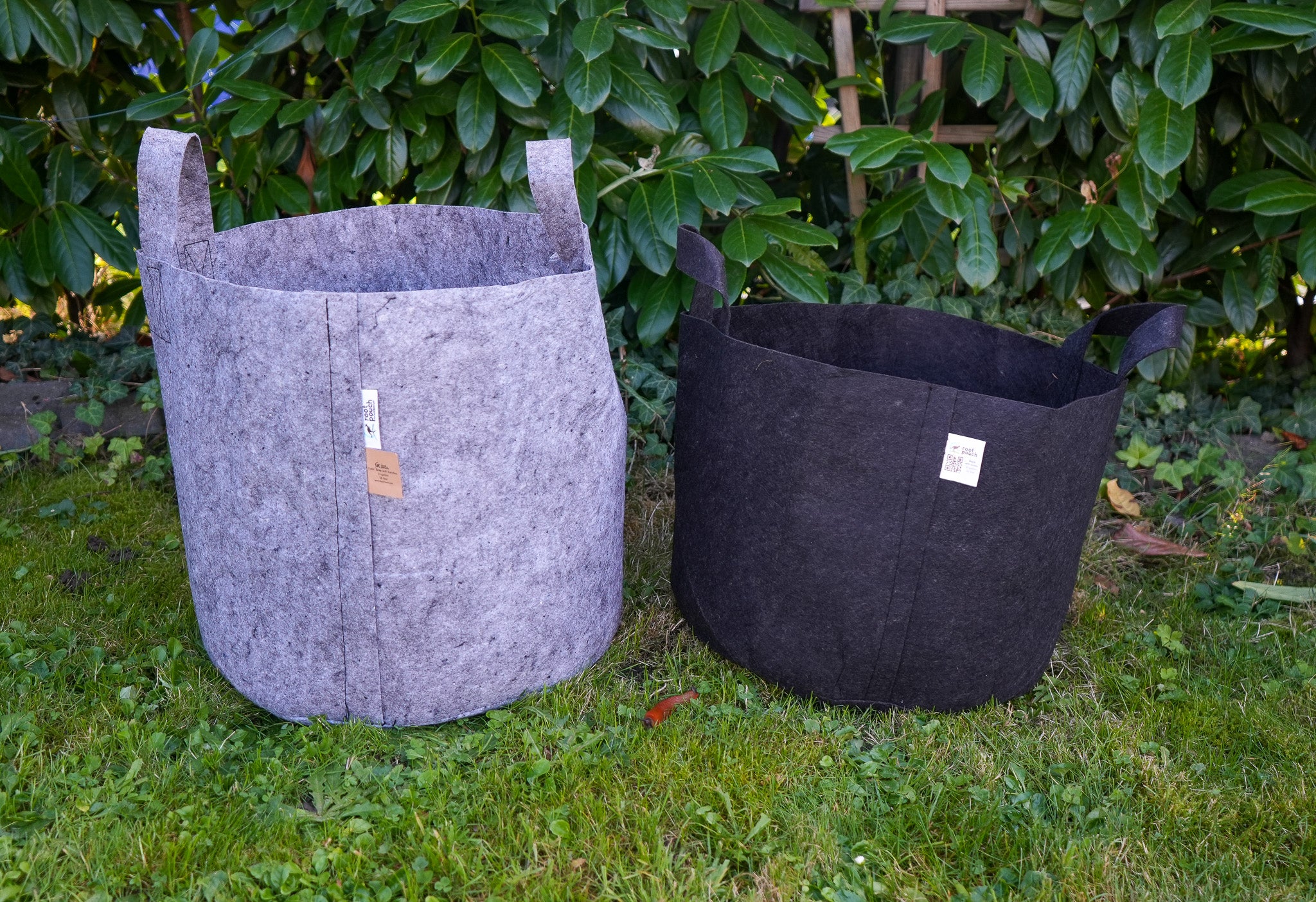Pflanztasche 56L grau aus Stoff