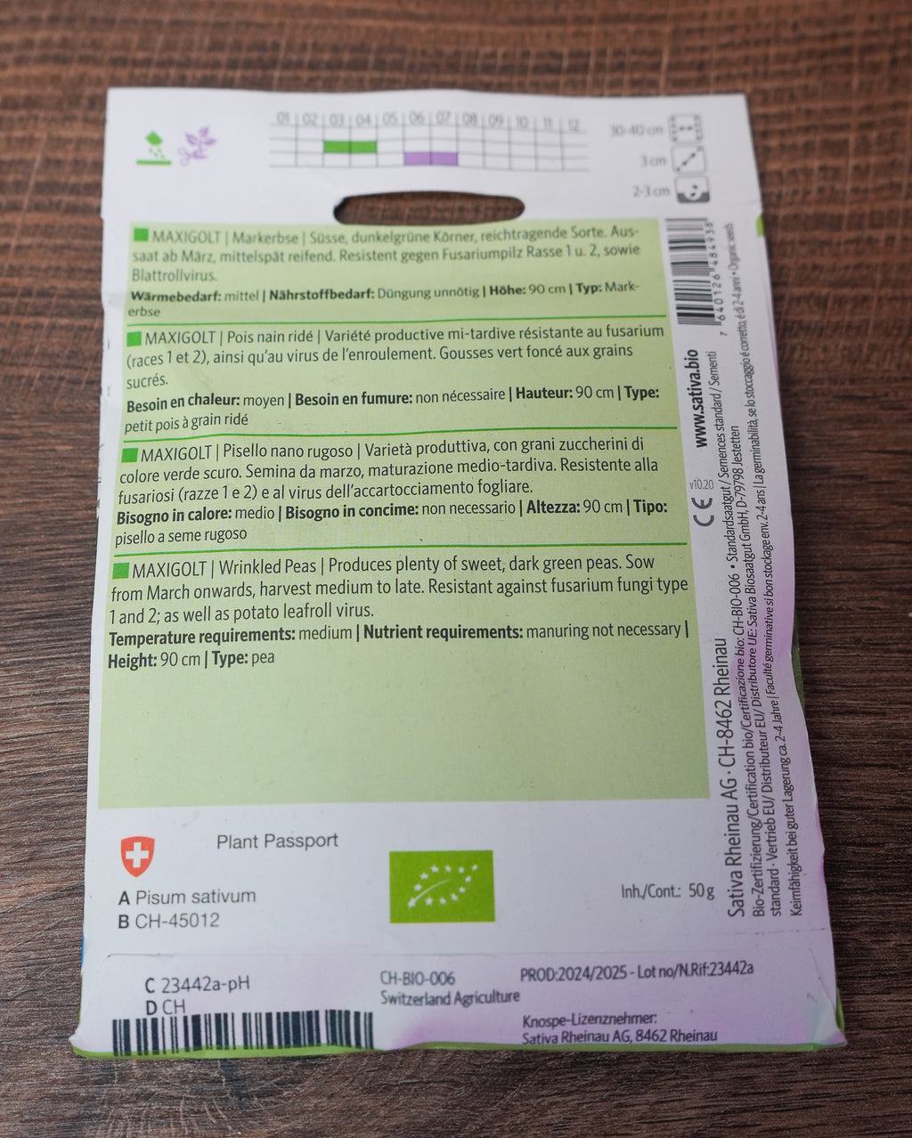 Erbse "Maxigolt" Markerbse Sativa Saatgut