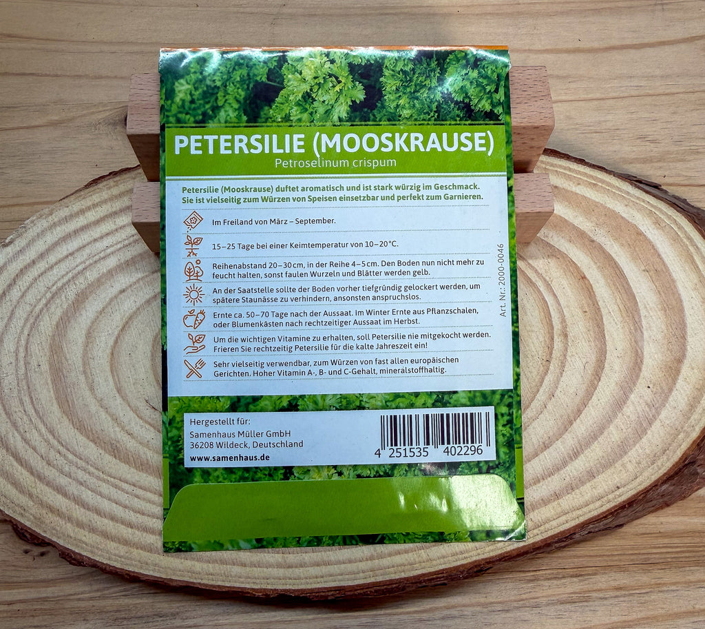 Petersilie Mooskrause Saatgut
