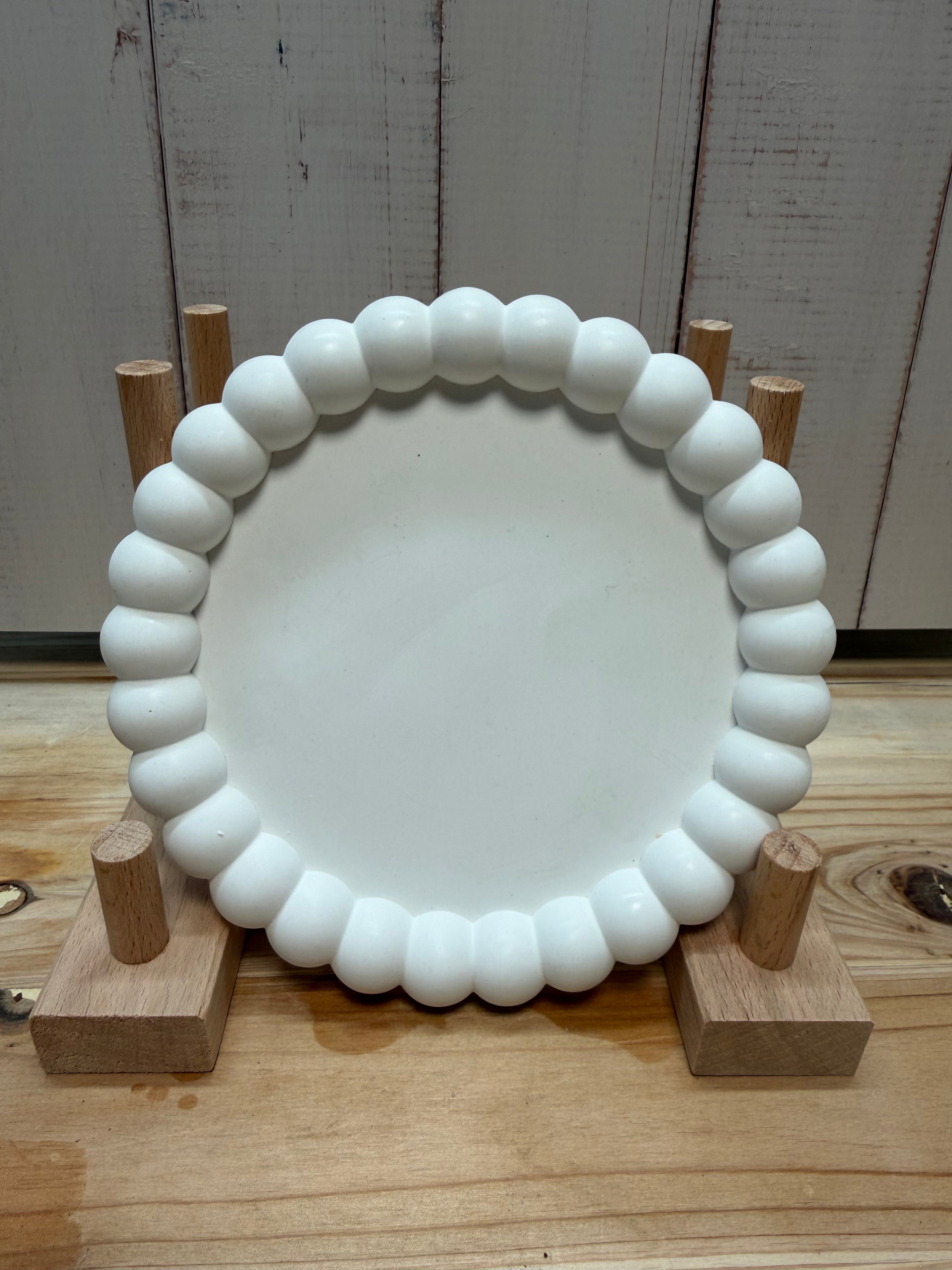 Kerzenteller "Smal Bubble" 13cm weiß