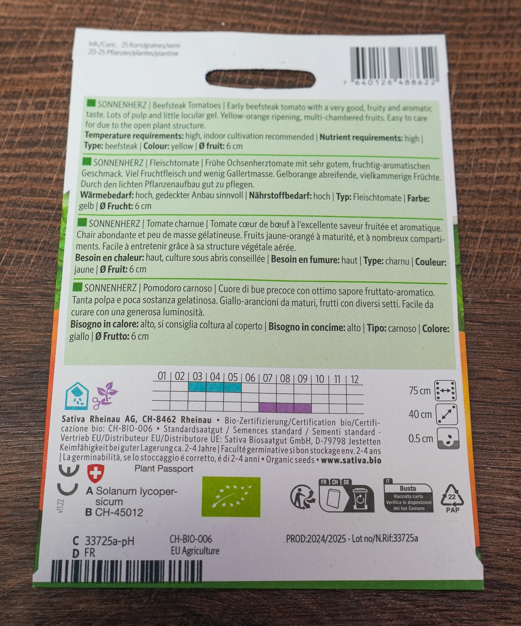 Fleischtomate "Sonnenherz" Sativa Saatgut