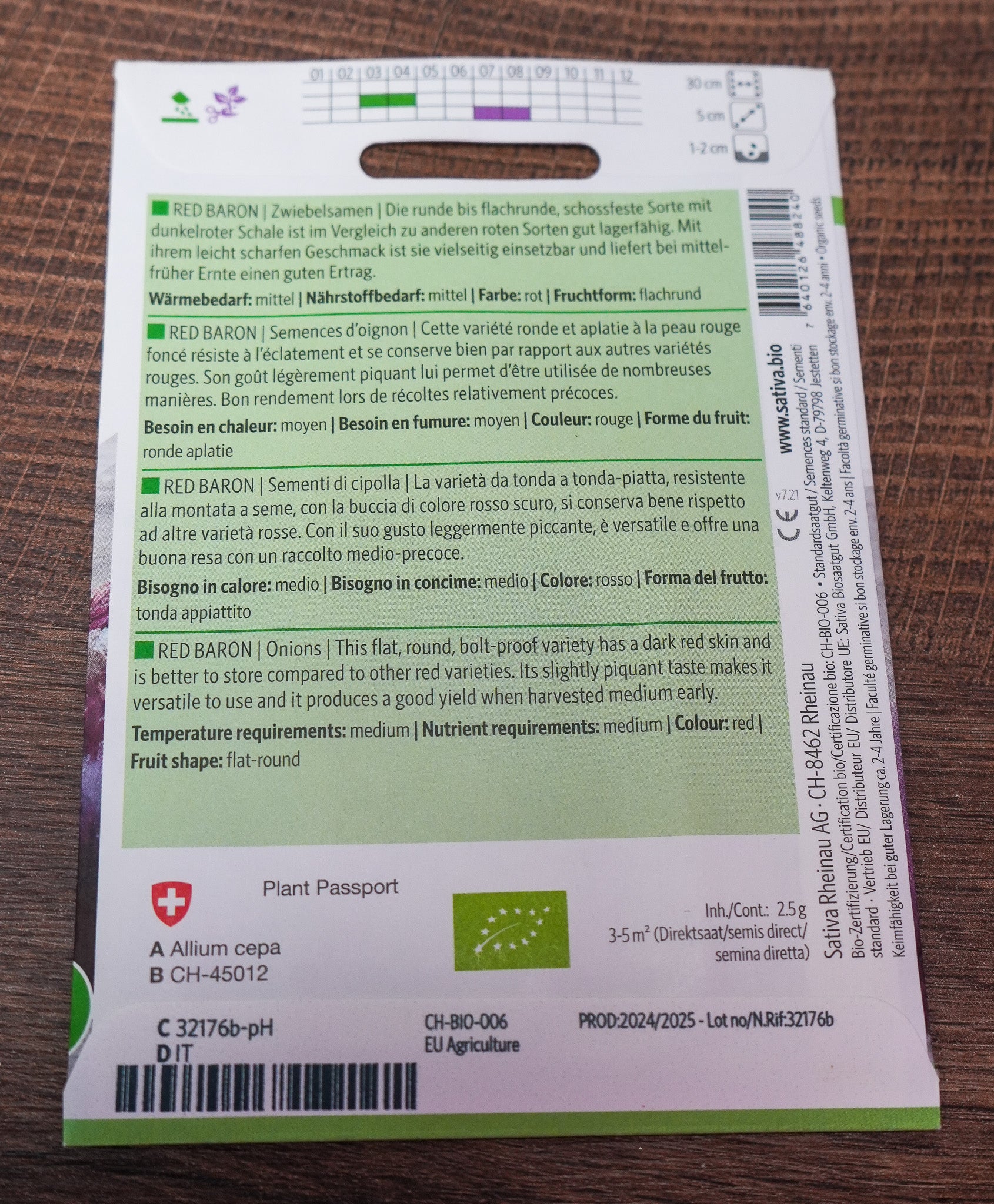 Zwiebel "Red Baron" Sativa Saatgut